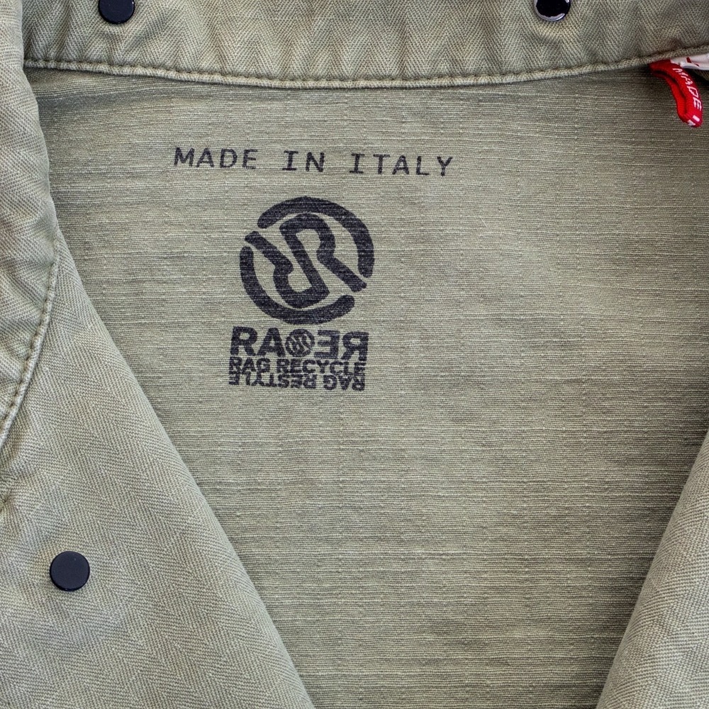 RA-RE Rag Recycle Rag Restyle Military Jacket Mens Slim L Distressed Italy - Picture 7 of 12